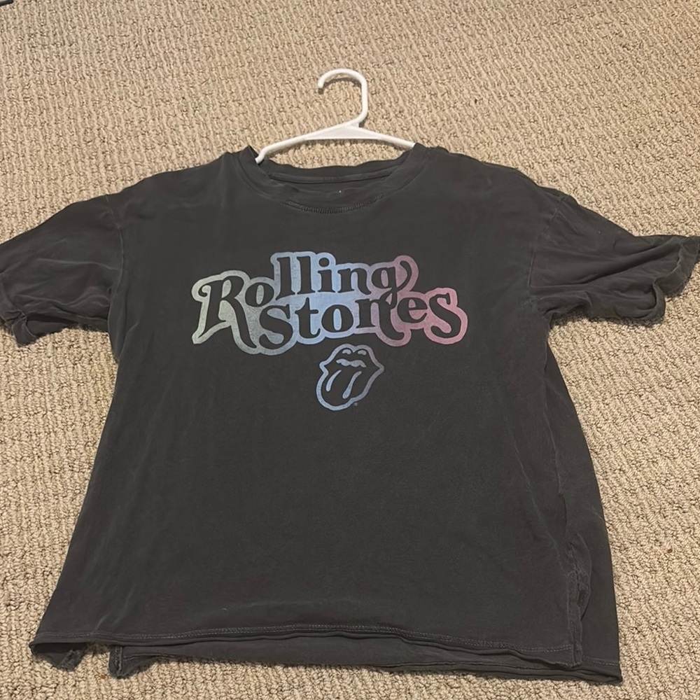 Rolling Stones Black Short Sleeve Tee Iconic Design
